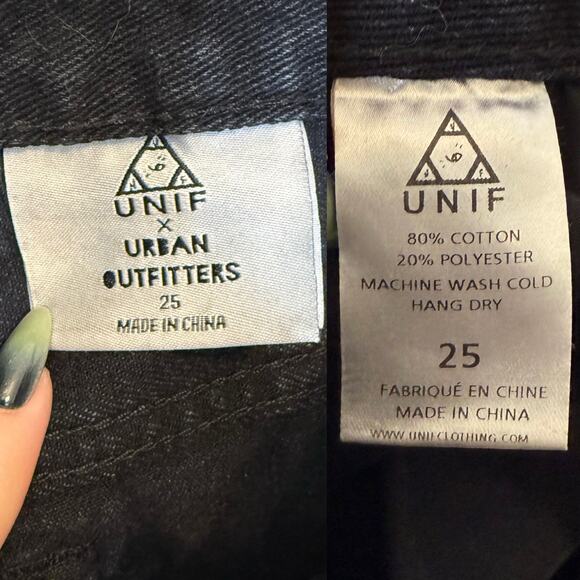 UNIF x Urban Outfitters Twerk Jeans Black size 25 - Picture 7 of 7